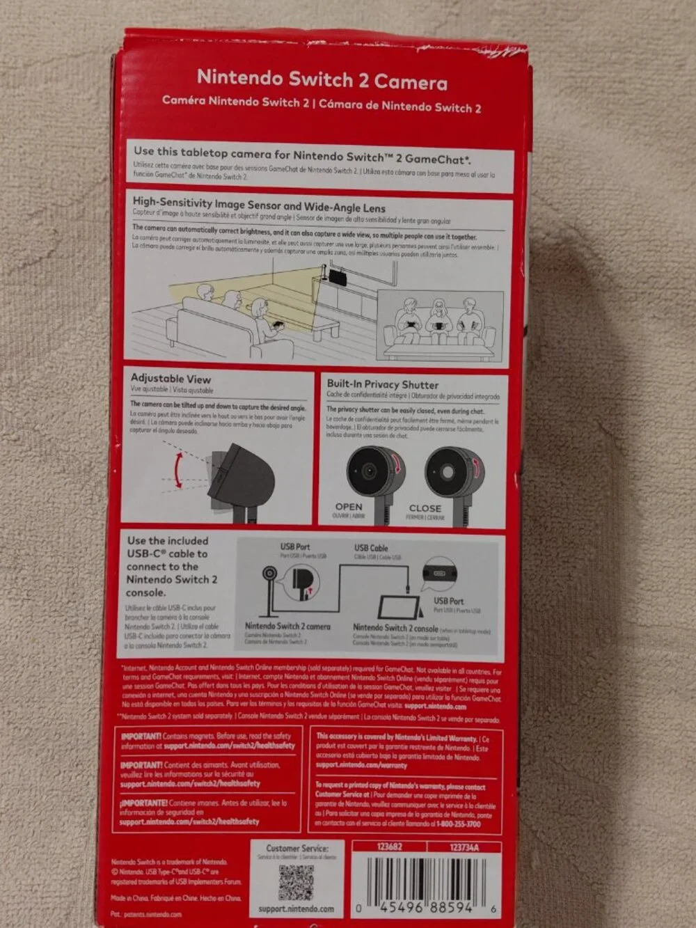 Nintendo Switch 2 Camera USB-C Gaming Camera Factory Sealed Authentic NEW